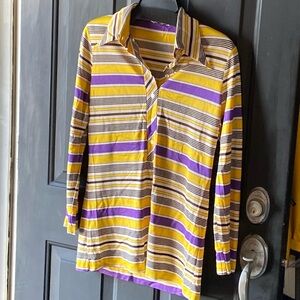 Vintage Shirtop by Weber rayon pointed collar striped, like new , 70’s core